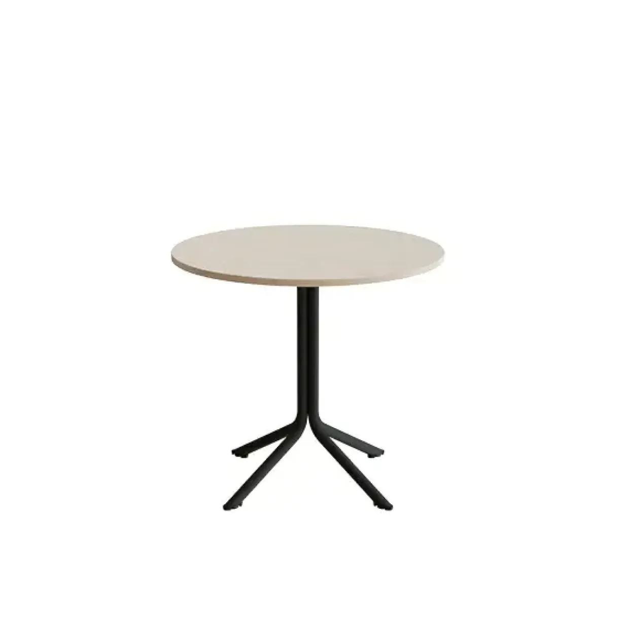 Bord Atlas 1133 Ø800x720mm, Hvidpigmenteret eg med sortoliven understel