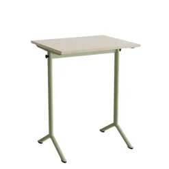 Bord Atlas 1130, 700x600 mm, hvidpigmenteret eg, grønt stativ