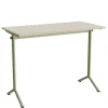Bord Atlas 1130, 1200x600 mm, lydabsorberende hvidpigmenteret eg, grønt stativ