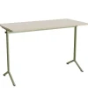 Bord Atlas 1130, 1400x700 mm, lydabsorberende hvidpigmenteret eg, grønt stativ