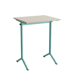 Bord Atlas 1130, 700x600mm, lyddæmpende eg højtrykslaminat, turkis stel