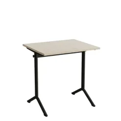 Bord Atlas 1130, 700x600mm, lyddæmpende eg højtrykslaminat, sortolivent stel