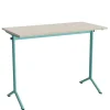Bord Atlas 1130, 1200x600mm, lyddæmpende eg højtrykslaminat, turkis stel