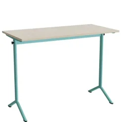 Bord Atlas 1130, 1200x600mm, lyddæmpende eg højtrykslaminat, turkis stel