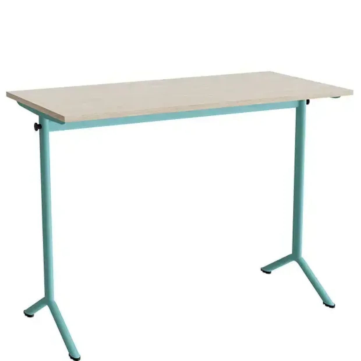 Bord Atlas 1130, 1200x600mm, lyddæmpende eg højtrykslaminat, turkis stel