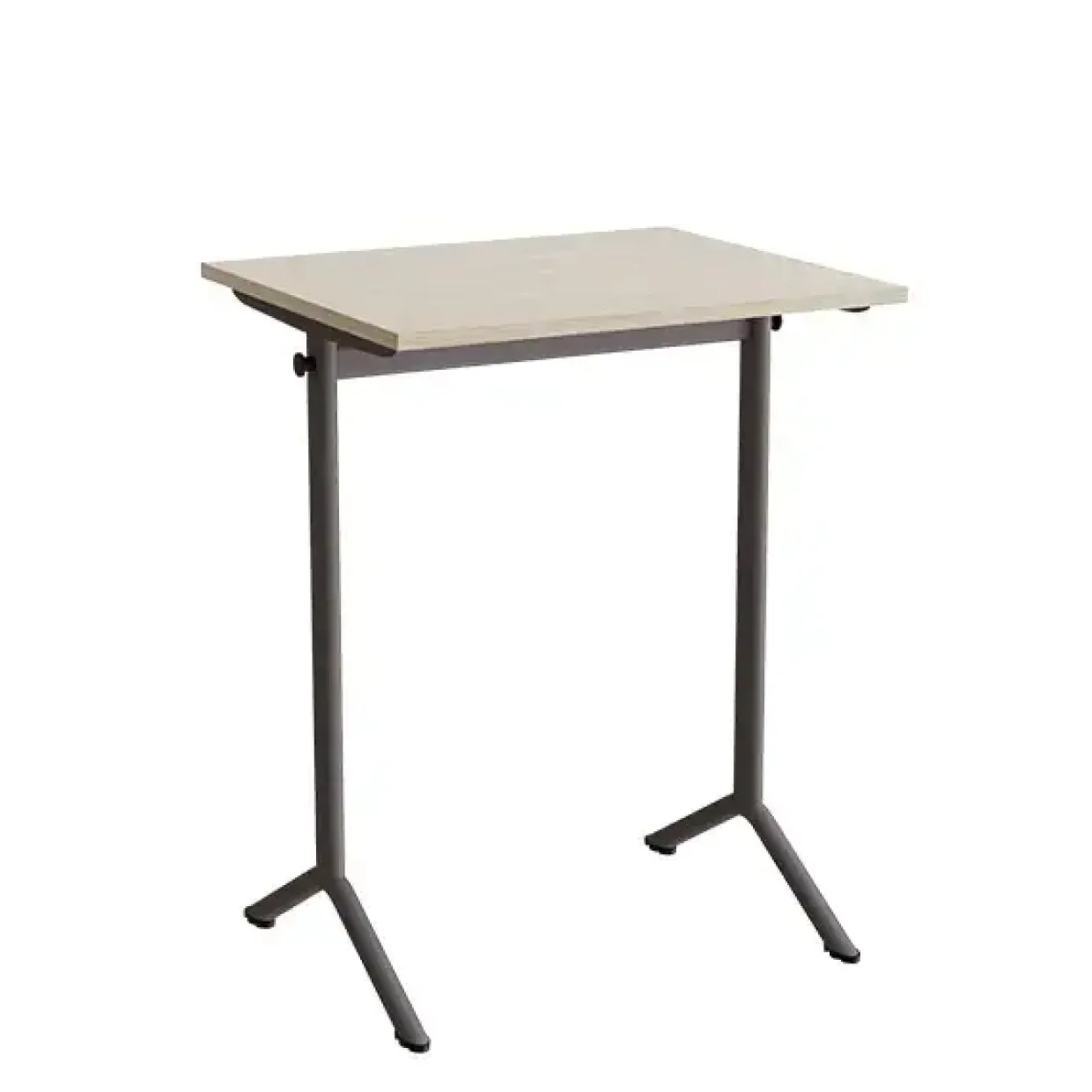 Bord Atlas 1130, 700x600mm, lyddæmpende eg højtrykslaminat, gråt stel