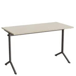 Bord Atlas 1130, 1200x600mm, lyddæmpende eg højtrykslaminat, gråt stel