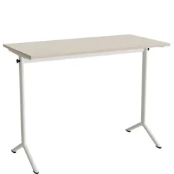 Bord Atlas 1130, 1200x600mm, lyddæmpende eg højtrykslaminat, hvidt stel
