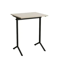 Bord Atlas 1130, 700x600mm, lyddæmpende eg højtrykslaminat, hvidt stel