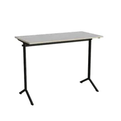 Bord Atlas 1130, 1200x600mm, lys grå, lyddæmpende linoleum, sortolivent stel