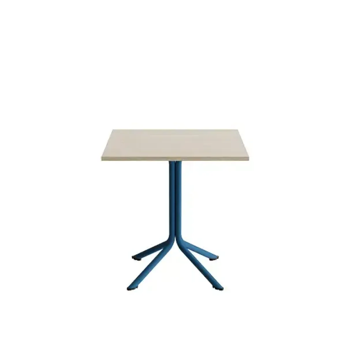 Bord Atlas 1133 700x700x720mm, Hvidpigmenteret eg med azurblåt understel