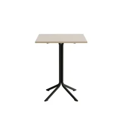 Bord Atlas 1133 700x700x900mm, Hvidpigmenteret eg med sortoliven understel