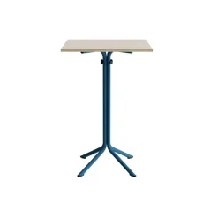 Bord Atlas 1133 700x700x1080mm, Hvidpigmenteret eg med azurblåt understel