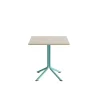 Bord Atlas 1133 700x700x720mm, Hvidpigmenteret eg med turkis understel