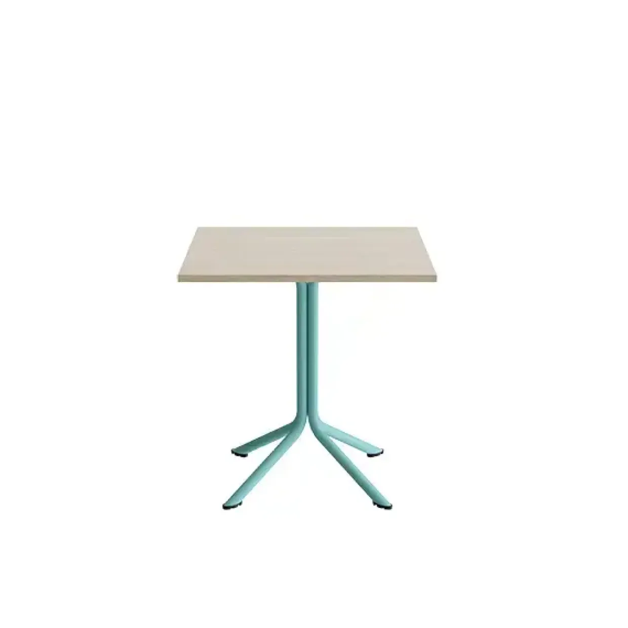 Bord Atlas 1133 700x700x720mm, Hvidpigmenteret eg med turkis understel