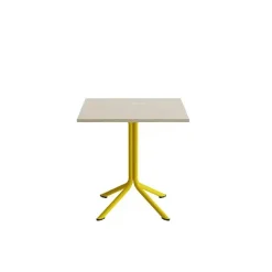 Bord Atlas 1133 700x700x720mm, Hvidpigmenteret eg med gult understel