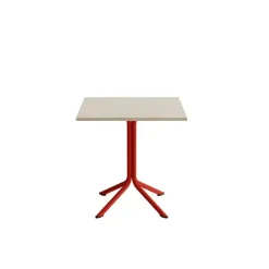Bord Atlas 1133 700x700x720mm, Hvidpigmenteret eg med rødt understel