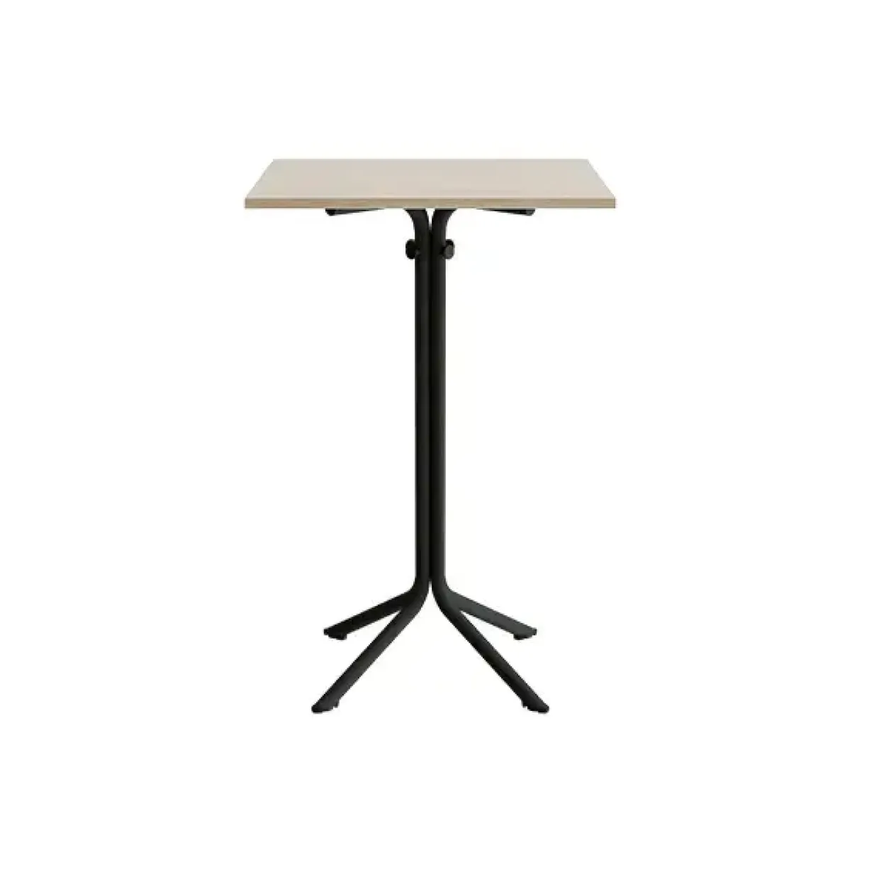 Bord Atlas 1133 700x700x1080mm, Hvidpigmenteret eg med sortoliven understel