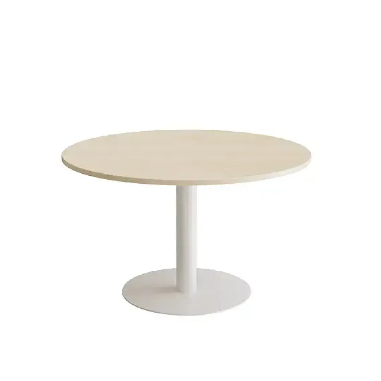 Bord Cirkum, Ø1200mm, højde 720 mm, birk laminat med hvidt stel