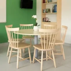 Bord Cirkum, Ø1200mm, højde 720 mm, birk laminat med alugråt stel