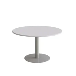 Bord Cirkum, Ø1200mm, højde 720 mm, grå laminat med alugråt stel