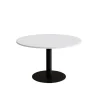 Bord Cirkum, Ø1200mm, højde 720 mm, hvid laminat med sort stel
