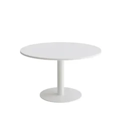 Bord Cirkum, Ø1200mm, højde 720 mm, hvid laminat med hvidt stel