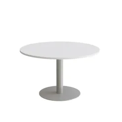 Bord - Cirkum Ø1200 mm - Højde 720 mm - Hvid laminat - Alugråt stel
