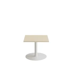 Bord Cirkum, 600x600mm, højde 500 mm, birk laminat med hvidt stel