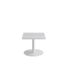 Bord Cirkum, 600x600mm, højde 500 mm, grå laminat med hvidt stel