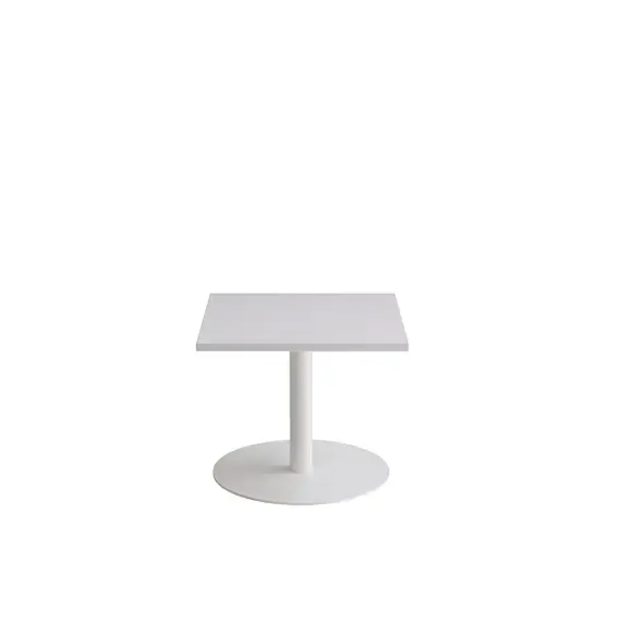 Bord Cirkum, 600x600mm, højde 500 mm, grå laminat med hvidt stel
