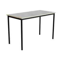 Bord Combi 200, L1400xB700xH900 mm, lys grå, lyddæmpende linoleum, sort understel