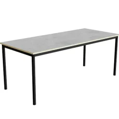 Bord Combi 200, L1800xB800xH720 mm, lys grå, lyddæmpende linoleum, sort stel