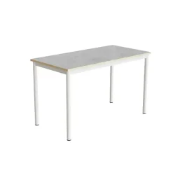 Bord Combi 200, L1200xB600xH720 mm, lys grå, lyddæmpende linoleum, hvidt understel