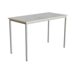 Bord Combi 200, L1400xB700xH900 mm, lys grå, lyddæmpende linoleum, alugråt understel