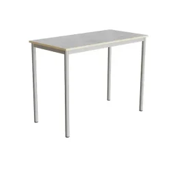 Bord Combi 200, L1200xB600xH900 mm, lys grå, lyddæmpende linoleum, alugråt understel