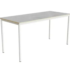 Bord Combi 200, L1800xB800xH900 mm, Lys grå, lyddæmpende linoleum, hvidt stel