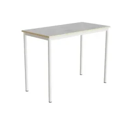 Bord Combi 200, L1200xB600xH900 mm, lys grå, lyddæmpende linoleum, hvidt understel
