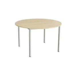 Bord Combi 206, Ø1200 mm, højde 720 mm, birk laminat på alugråt stel
