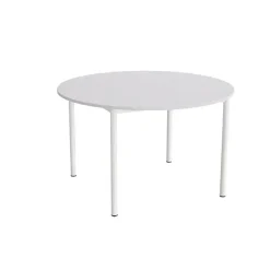 Bord Combi 206, Ø1200 mm, højde 720 mm, grå laminat på hvidt stel