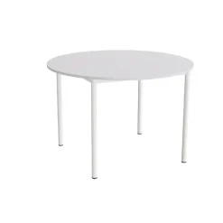 Bord Combi 206, Ø1200 mm, højde 800 mm, grå laminat på hvidt stel