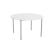 Bord Combi 206, Ø1200 mm, højde 720 mm, hvid laminat på alugråt stel