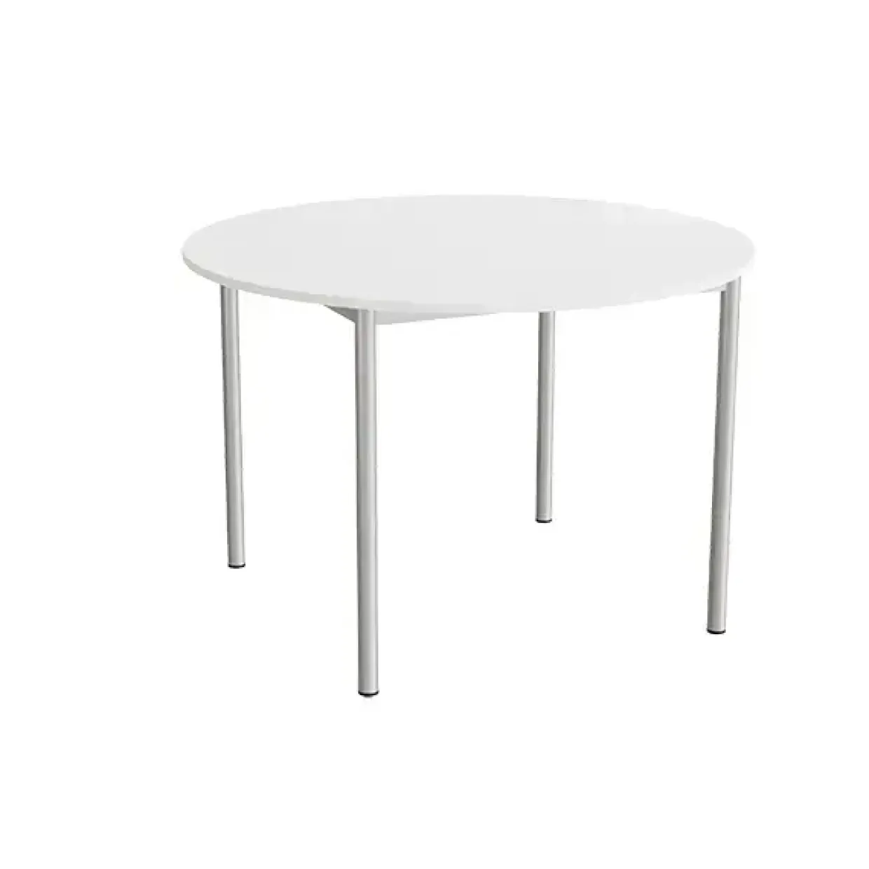 Bord Combi 206, Ø1200 mm, højde 800 mm, hvid laminat på alugråt stel
