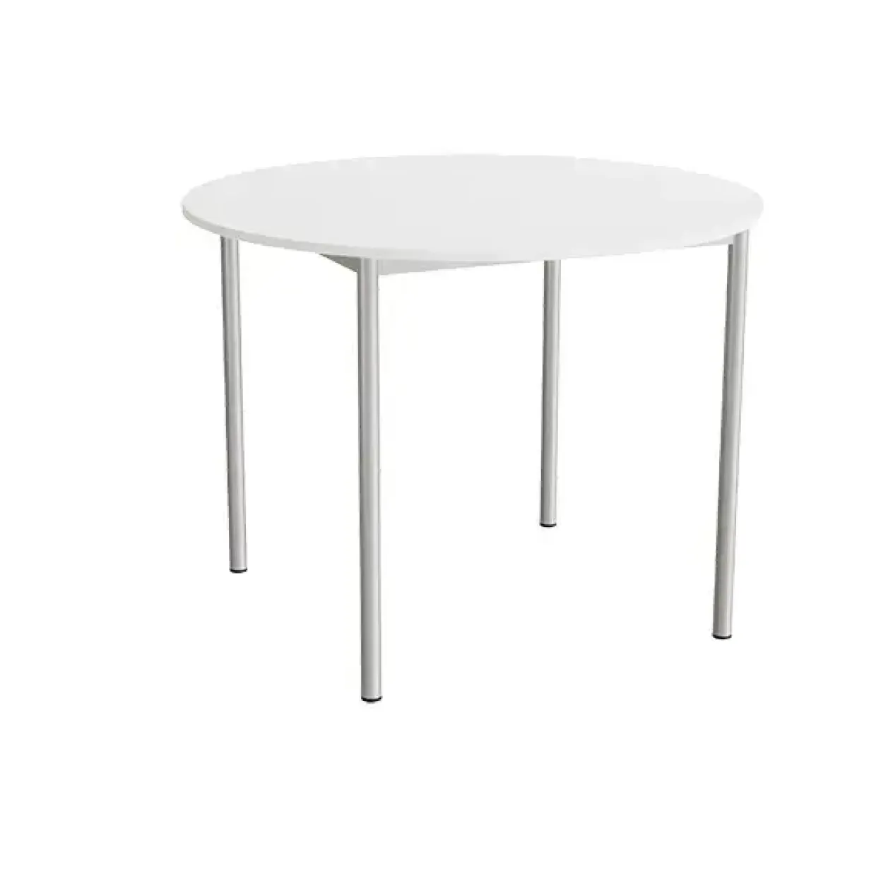 Bord Combi 206, Ø1200 mm, højde 900 mm, hvid laminat på alugråt stel