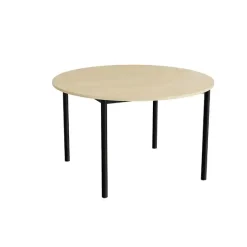 Bord Combi 206, Ø1200 mm, højde 720 mm, lydabsorberende birkelaminat på sort stel