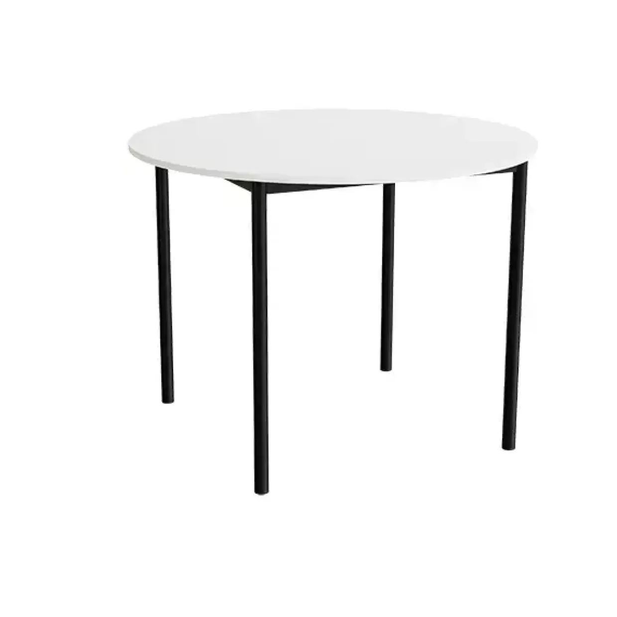 Bord Combi 206, Ø1200 mm, højde 900 mm, lydabsorberende hvid laminat på sort stel
