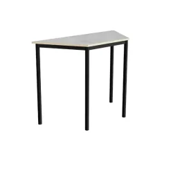 Bord Combi 195, trapezformet, L1200/600xB520xH900 mm, lys grå, lyddæmpende linoleum, sort stel