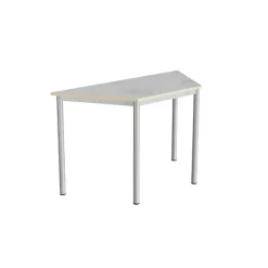Bord Combi 195, trapezformet, L1200/600xB520xH720 mm, lys grå, lyddæmpende linoleum, alu stel