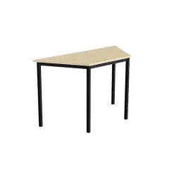 Bord Combi 195, trapezformet, 1200/600x520 mm Højde 720 med birk laminat, sort stel