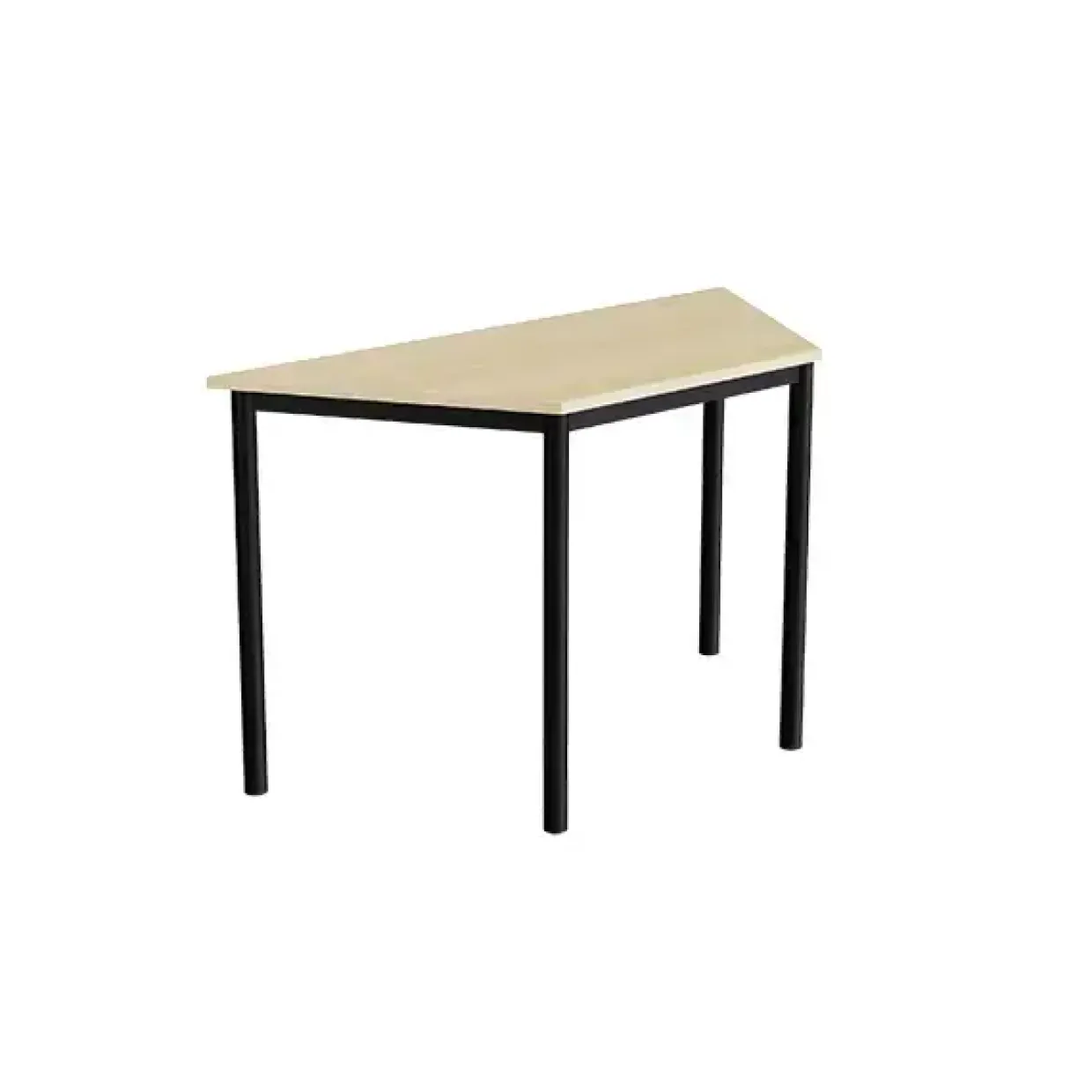 Bord Combi 195, trapezformet, 1200/600x520 mm Højde 720 med birk laminat, sort stel